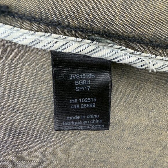 JOHN VARVATOS 100% Cotton Chambray Button Front Dark Blue Blazer Jacket Size 40R - Picture 5 of 11